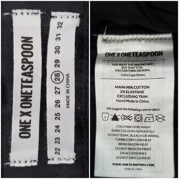 One Teaspoon X Freebird II High-Low Raw Hem Jeans - Picture 9 of 9